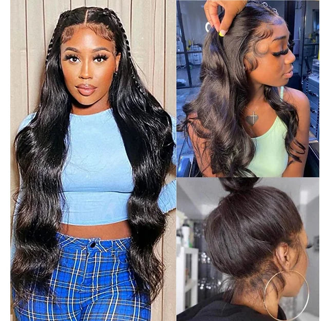 "Mini Knotless" Full Lace Swiss Lace Pre-Plucked Hairline Body Wave Wig With Invisible Strap