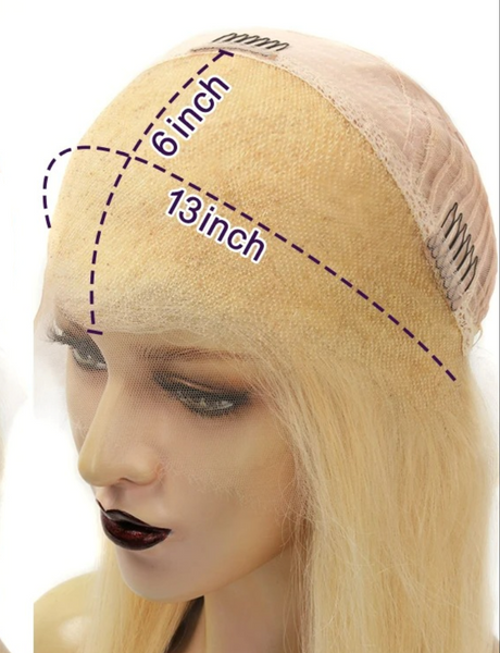 13x4 HD Lace FULL FRONTAL 613 blonde 180% Density 24 INCH Pre-Plucked Straight Wig