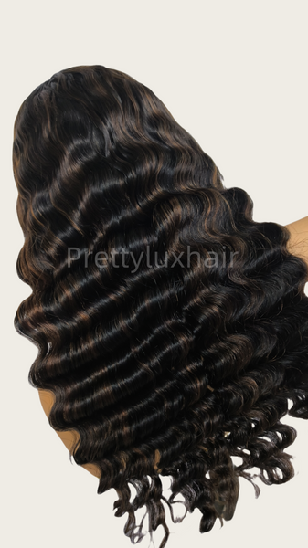 "Mini Knotless" Full Lace Swiss Lace Pre-Plucked Hairline Loose Wave Wig With Invisible Strap