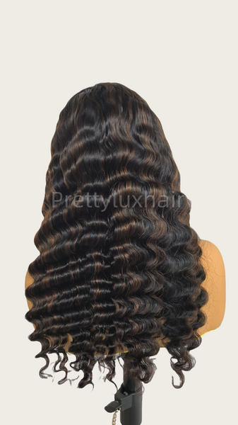 "Mini Knotless" Full Lace Swiss Lace Pre-Plucked Hairline Loose Wave Wig With Invisible Strap