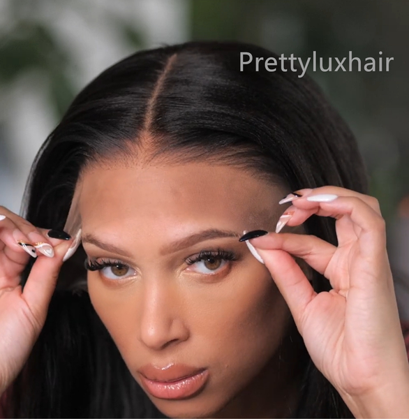 "Mini Knotless" 13x6 HD Lace SUPER Pre-Plucked Custom Hairline High Density Light Yaki Straight Wig