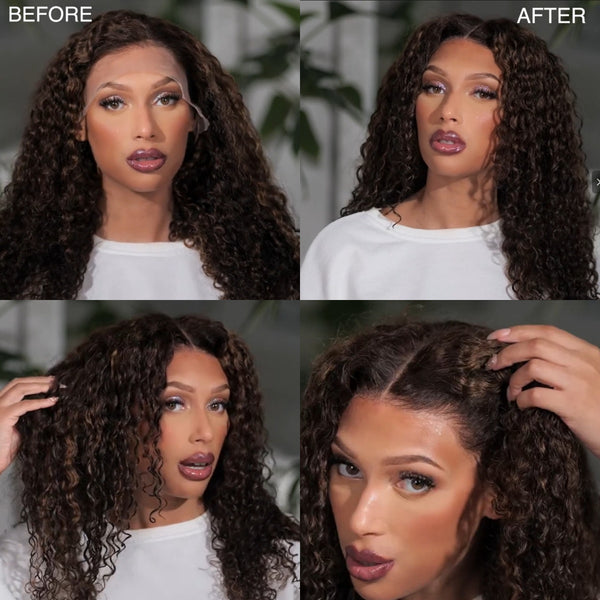 13x4/13x6 Transparent/Swiss Lace Front Highlight Color P2/30 Burmese Curly Wig