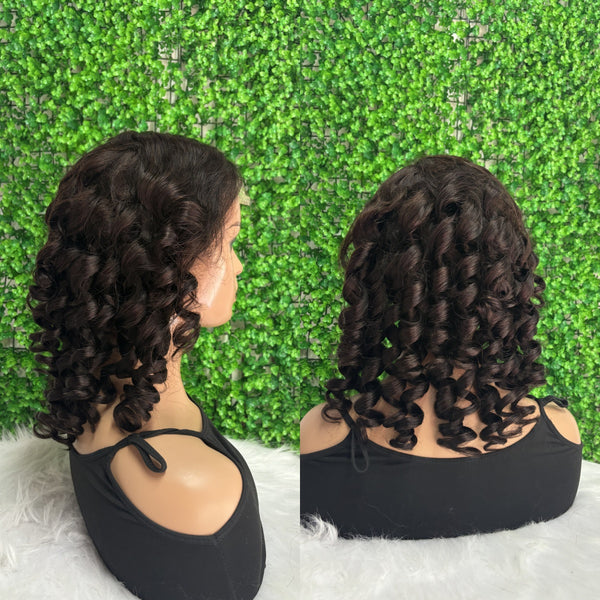 6X6 HD Lace Closure PRE-STYLED Barrel Curls Wave Baby Hair Pre-plucked Human Hair Wig