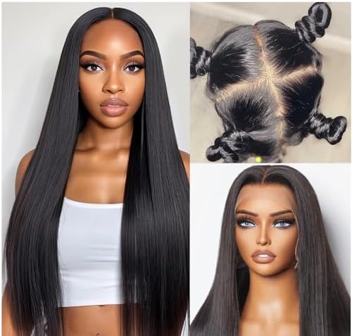 "Mini Knotless" Full Lace Swiss Lace Pre-Plucked Hairline Straight Wig With Invisible Strap