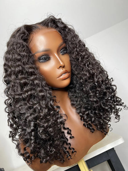 Upgraded Full Lace Wig (All Lace No Mesh) Super Pre-plucked Swiss/Transparent Lace Human Hair Wig with Invisible Strap Burmese Curly