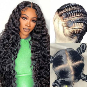 Upgraded Full Lace Wig (All Lace No Mesh) Super Pre-plucked Swiss/Transparent Lace Human Hair Wig with Invisible Strap Loose Wave