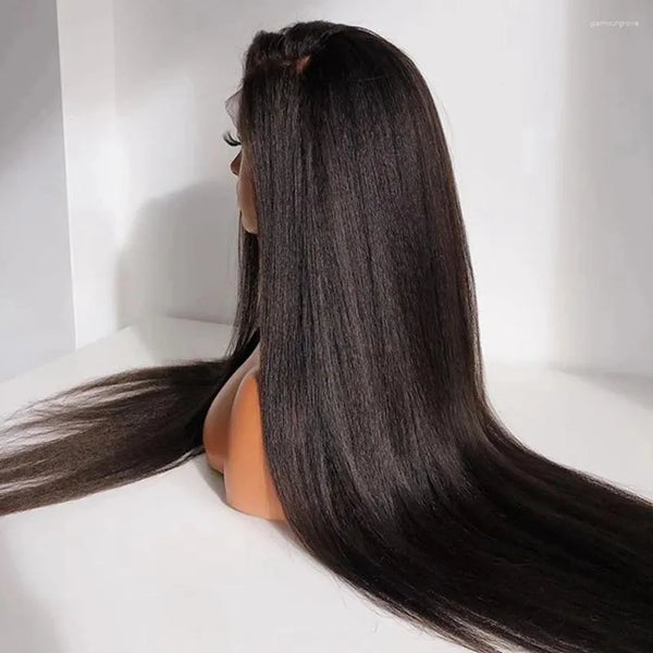 "Mini Knotless" 13x6 HD Lace SUPER Pre-Plucked Custom Hairline High Density Light Yaki Straight Wig