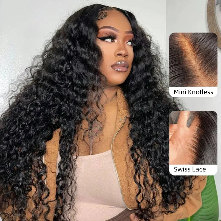 "Mini Knotless" Full Lace Swiss Lace Pre-Plucked Hairline Loose Wave Wig With Invisible Strap