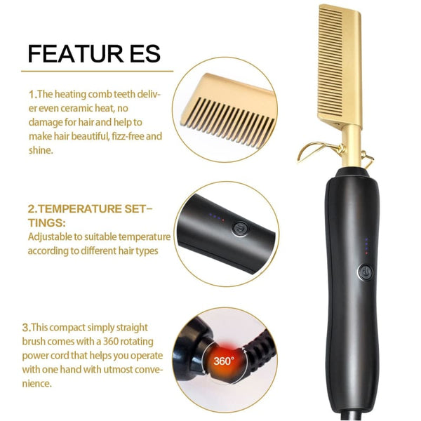 Hot Heating Comb Hair Straight Styler - US